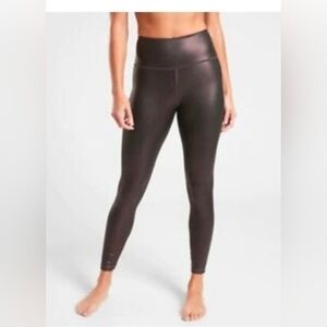 Athleta Elation Ultra High Rise Shimmer Brown Leggings size S